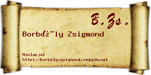 Borbély Zsigmond névjegykártya